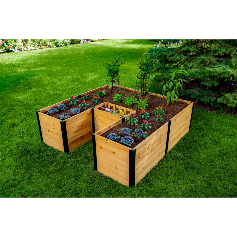 Vita Mezza 6 ft x 6 ft Keyhole Composting Wood Raised Garden Bed & Reviews Wayfair Canada